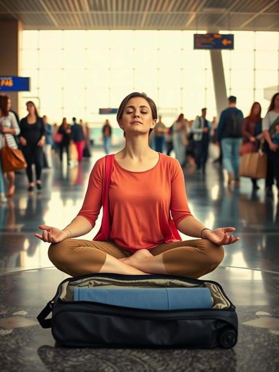 airport pranayama practice session