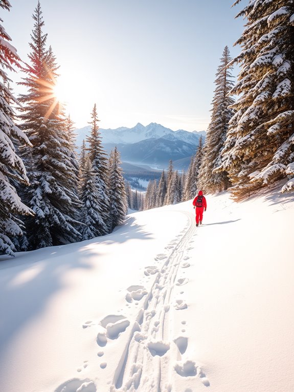 beautiful winter snowshoe trails