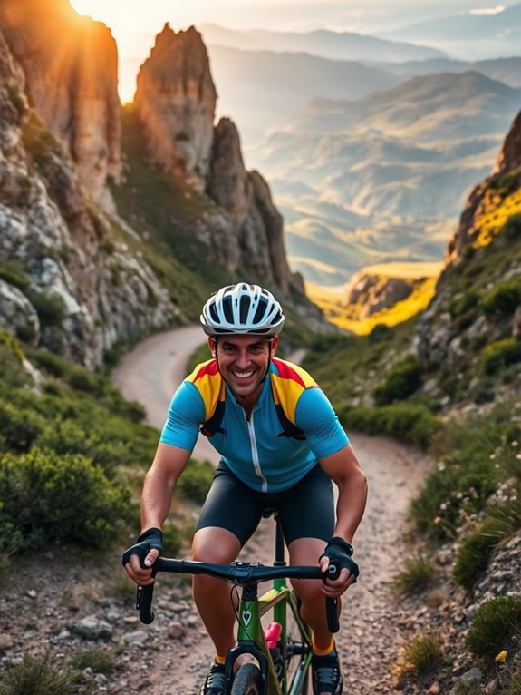 biking through picturesque landscapes