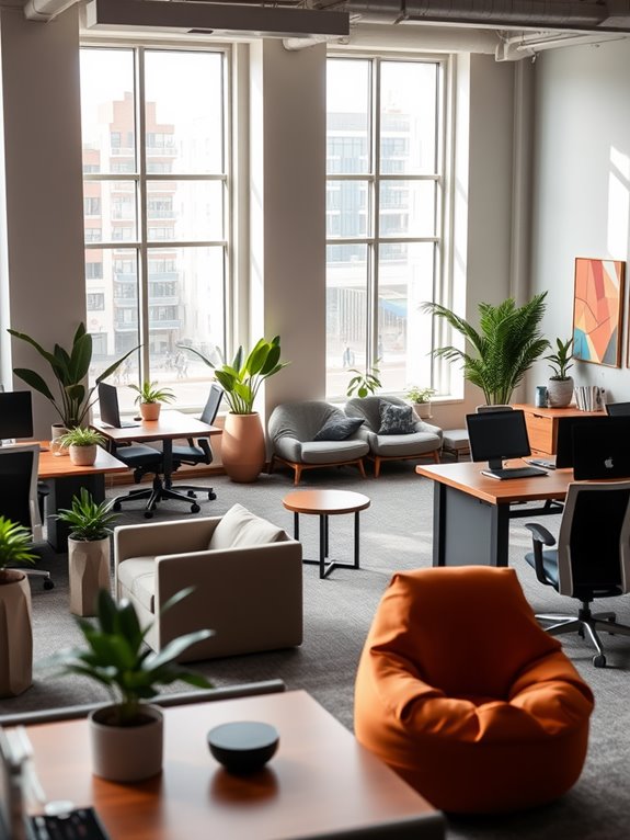 comfortable co working spaces features