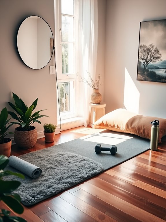 cozy fitness space setup