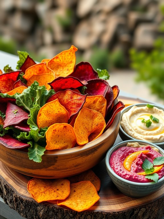 crunchy vegetable snacks paired