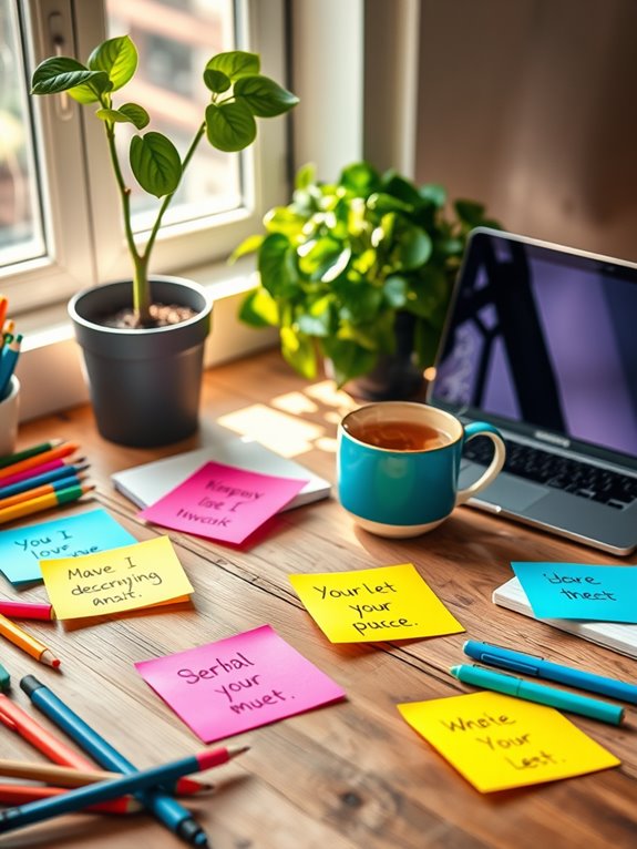 daily affirmations with sticky notes