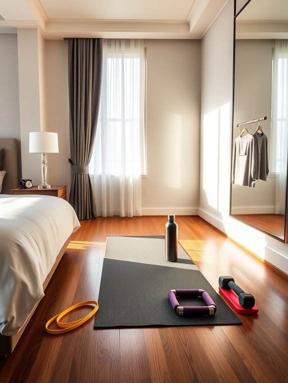 hotel room hiit setup