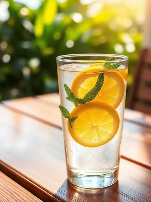 hydrating lemon infused beverage