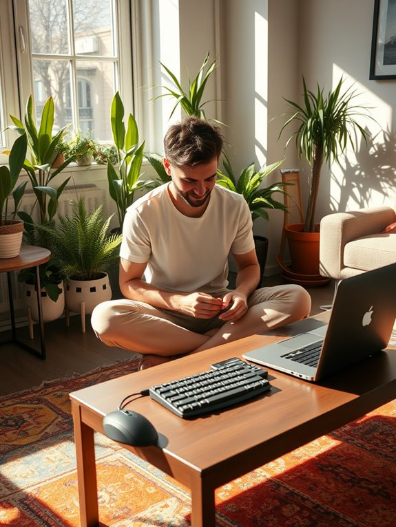 improper workstation ergonomics observed