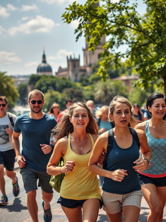 interval training while sightseeing