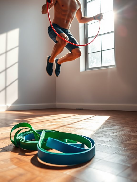 jump rope and resistance bands