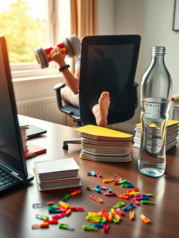 office workouts with supplies