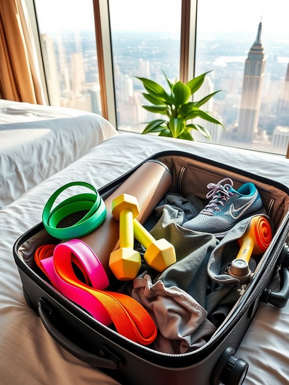 prepare exercise essentials while traveling