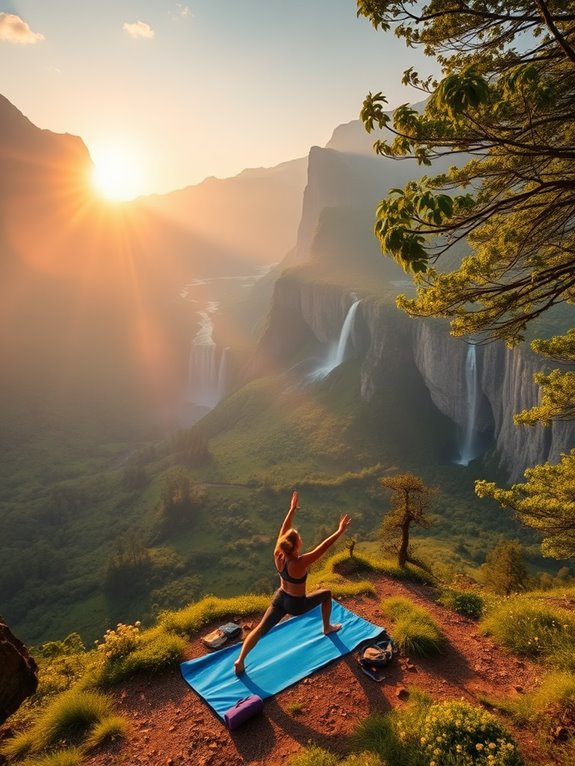 scenic yoga and stretching