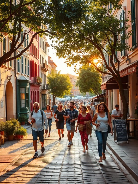 select pedestrian friendly locations