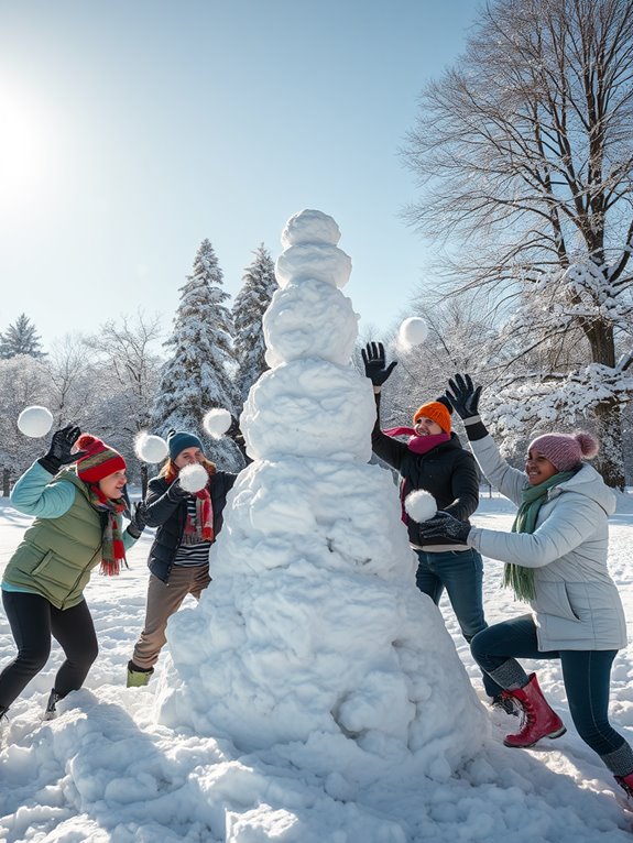 snowy fitness fun activity