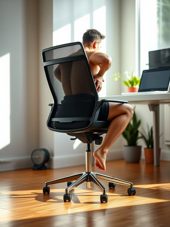 squatting using a chair