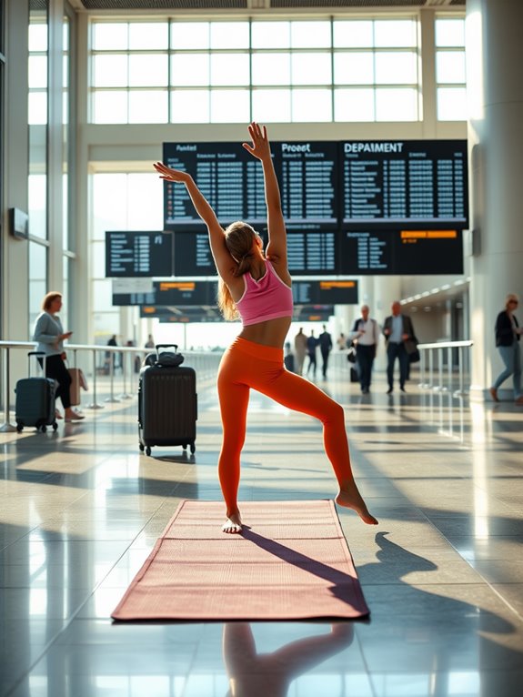 stretching before flight