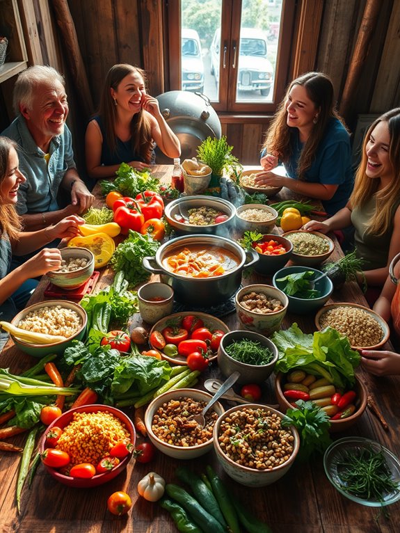 travelers sharing food experiences