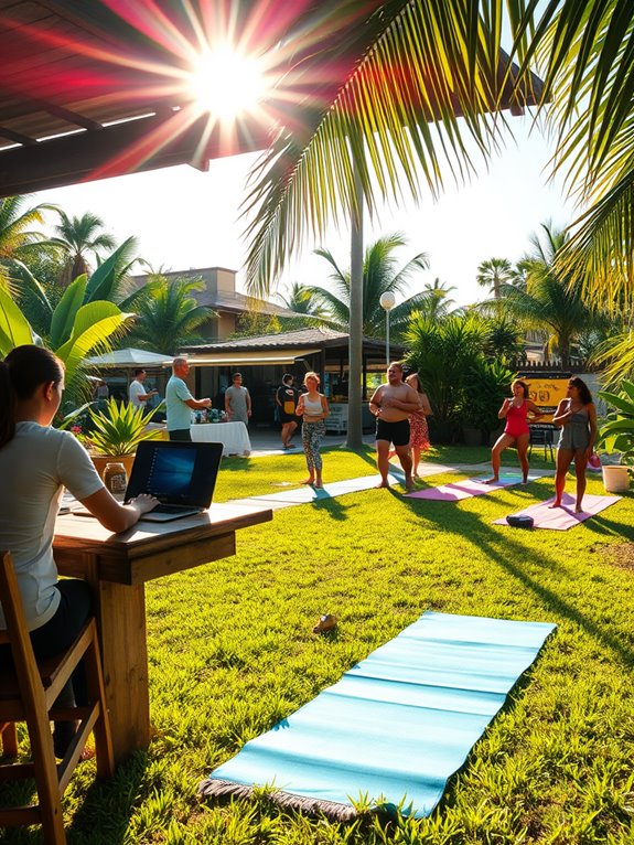 utilize nearby fitness facilities