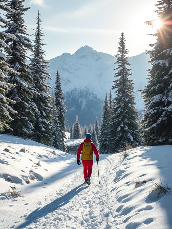 winter hiking trail exploration