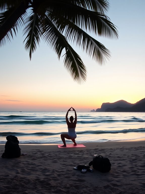 yoga practice on the go